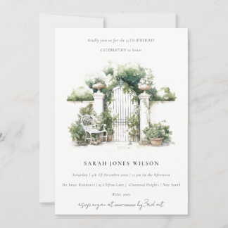 Französische Gartenlandschaft Wasserfarbenes Foto  Einladung