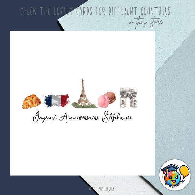 Französische Geburtstagskarte, Joyeux Anniversaire Karte (Von Creator hochgeladen)
