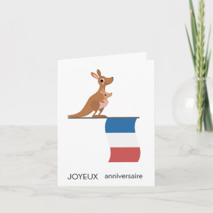 Französische Geburtstagskarte - Joyeux Jahrestag Karte