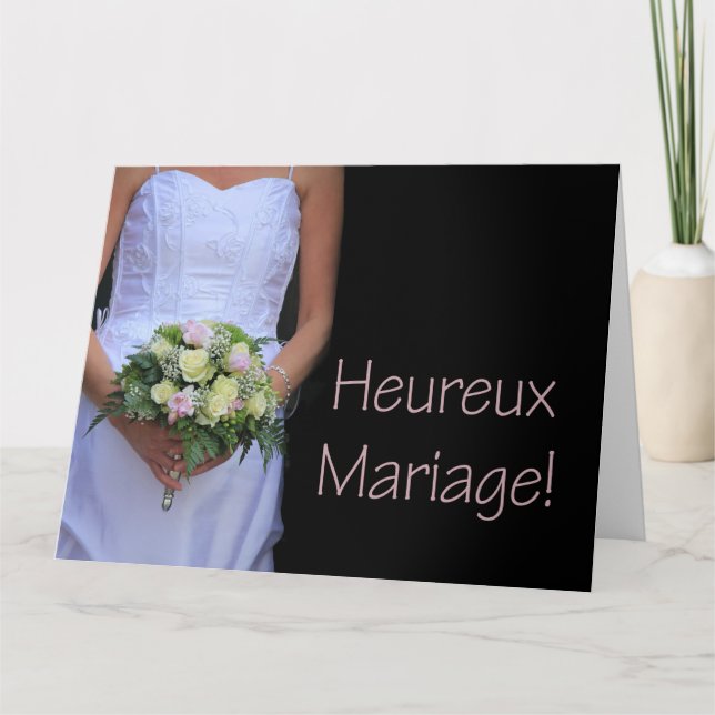 Französische Glückwünsche zum Hochzeitstag Karte (Vorderseite)