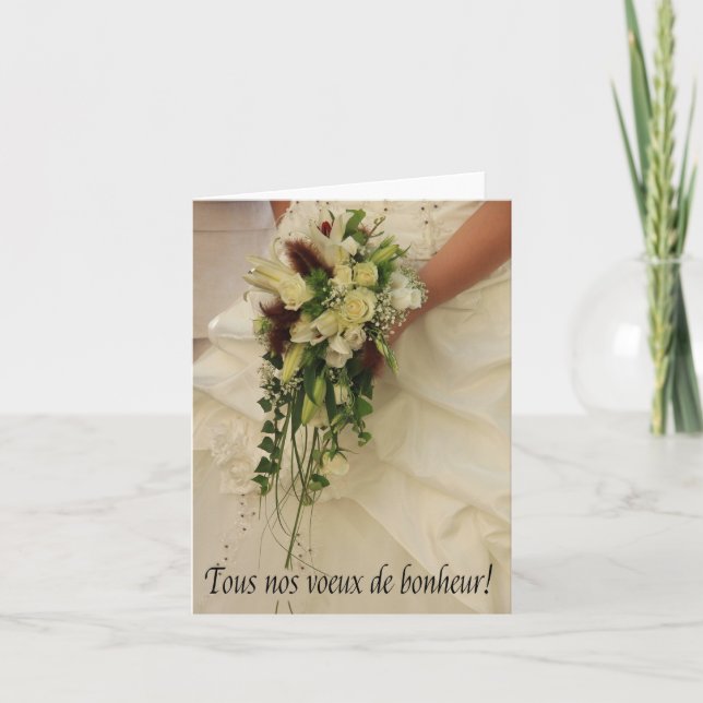 Französische Glückwünsche zum Hochzeitstag Karte (Vorderseite)