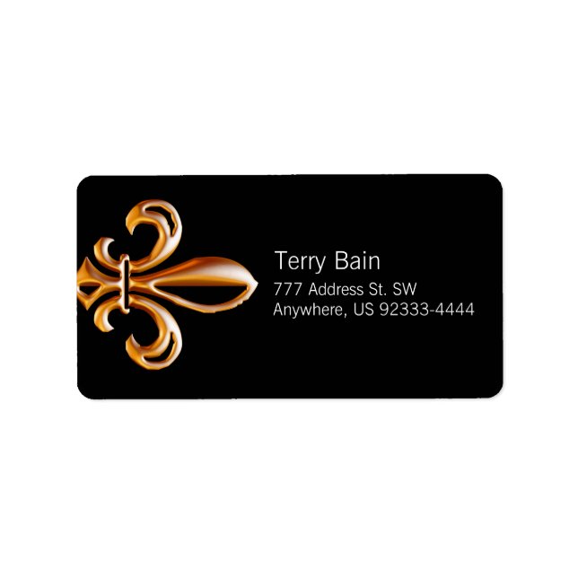 Französische Goldene Lilie Adressaufkleber (Vorne)