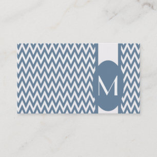 Französische Gray Elegante Zickzack Monogram Busin Visitenkarte