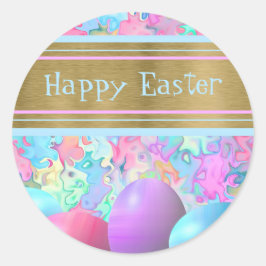 FRANZÖSISCHE Happy Easter Eggs Holiday Card Klassi Runder Aufkleber