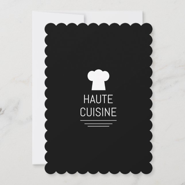 Französische Haute Cuisine Gourmet Küche Einladung (Vorderseite)