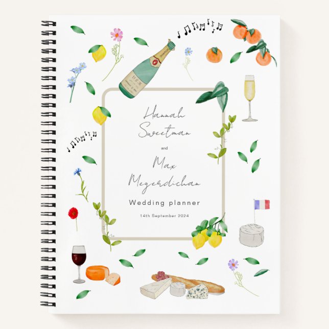 Französische Hochzeit Notizbuch (Vorderseite)