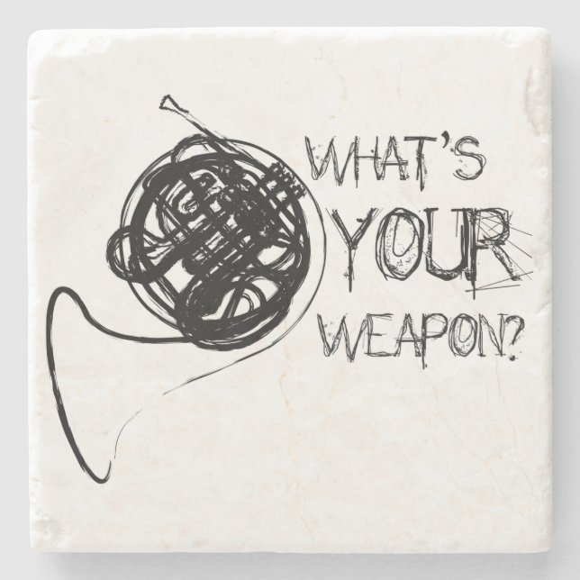 Französische Horn-Waffen Steinuntersetzer (Vorderseite)