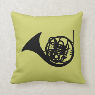 FRANZÖSISCHE HORNE SILHOUETTE: MUSIKINSTRUMENT KISSEN