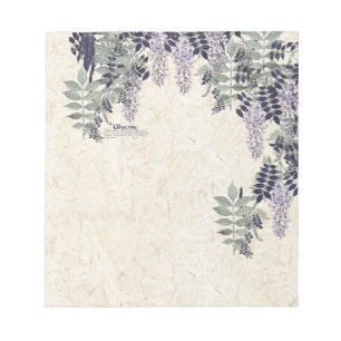 Französische Jugendstil-Wisteria Blume Notepad Notizblock