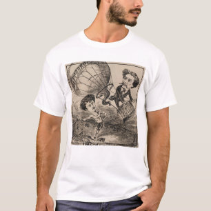 Französische Karikatur eines Balloonisten in Heißl T-Shirt