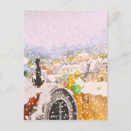 Französische Katze auf dem Dach Postkarte