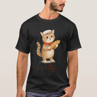 Französische Katze Baguette Bäckerei Brot Treffen T-Shirt