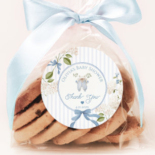 Französische Kinderzimmer-Wäscheleine Baby Shower Runder Aufkleber