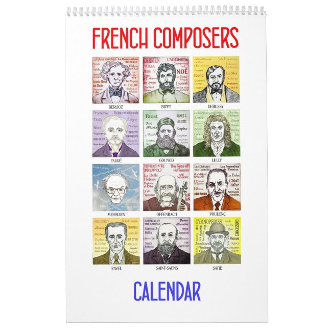 Französische Komponisten - Wandkalender (Titelbild)