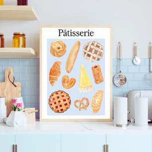 Französische Konditorei Bäckerei Gebäck Brot Essen Poster