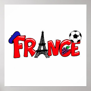 Französische Kultur-Fußballfangeschenke Poster
