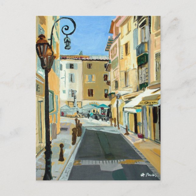 Französische Kunst Altes Öl Paint Impressionist Postkarte (Vorderseite)