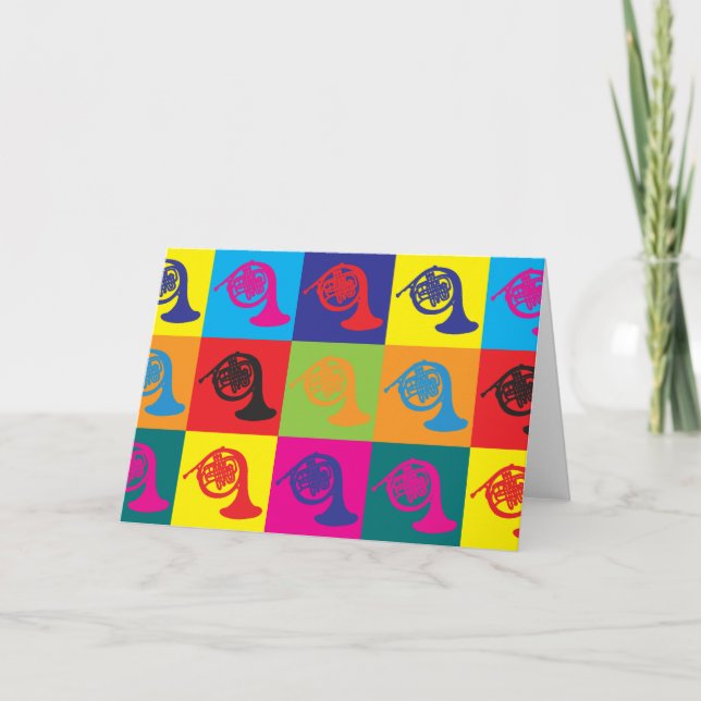 Französische Kunst am Horn Pop Karte (Vorderseite)