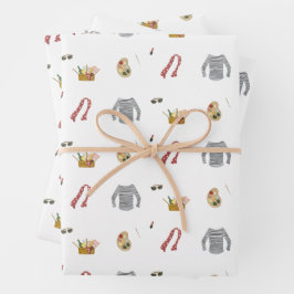 Französische Kunst im Park Geschenkpapier Set