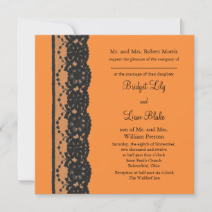 Französische Lace 2 Wedding Invitation (orange) Einladung