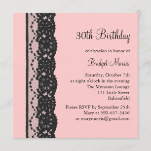 Französische Lace Birthday Invitation (pink) Einladung