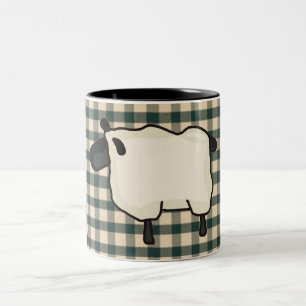 Französische Land-Schaf-Kaffeetasse Zweifarbige Tasse
