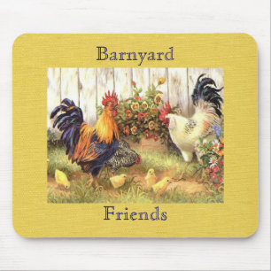 Französische Landbarnyard-Freunde Mousepad