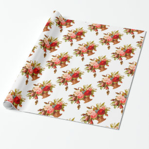 Französische Landhausdeko Vintage-Rosen Geschenkpapier