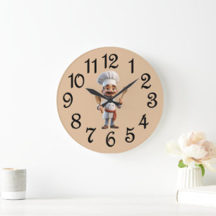 Französische Landküchen-Hauptwanduhr aus Acryl Große Wanduhr