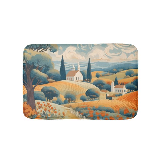 Französische Landschaft Badematte (Vorderseite)