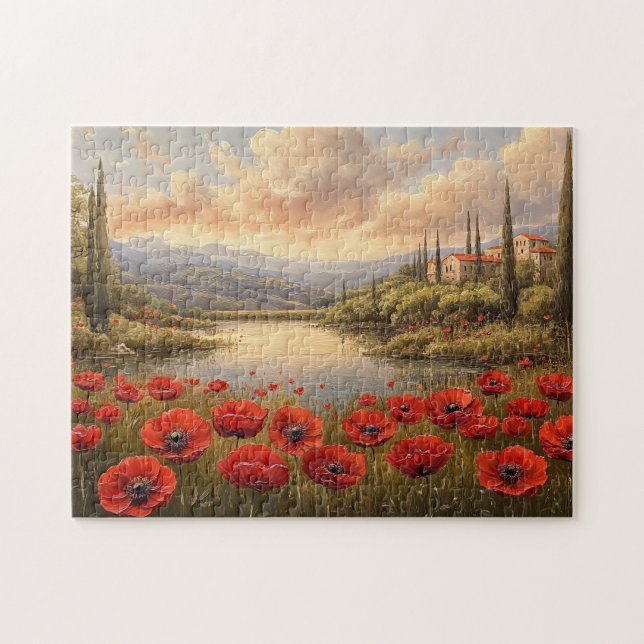 Französische Landschaft Poppy Field (Horizontal)