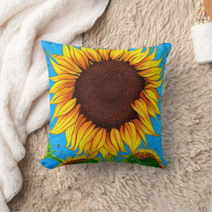 Französische Landschaft Sonnenblume Kissen