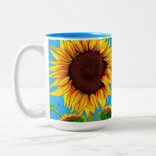 Französische Landschaft Sonnenblume Zweifarbige Tasse
