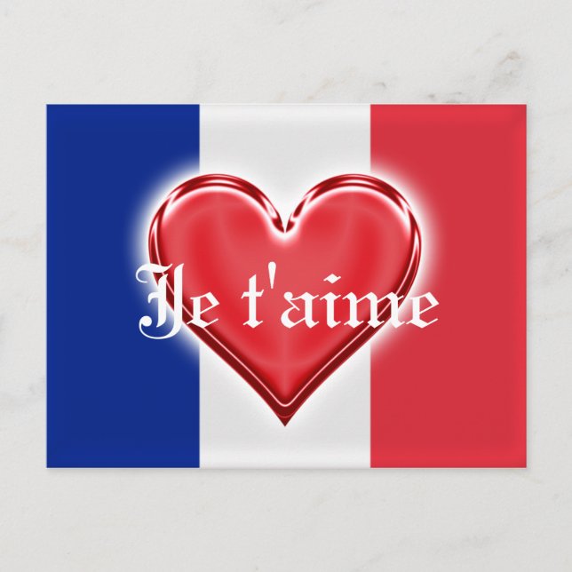 Französische Liebe Postkarte (Vorderseite)