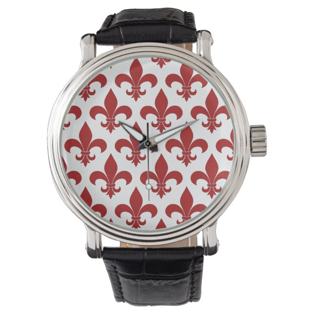 Französische Lilie Pattern Classic Armbanduhr (Vorderseite)