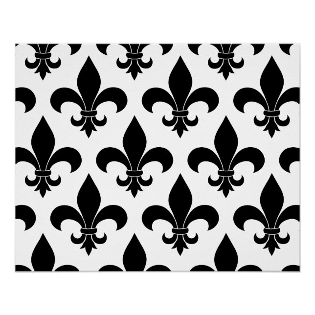 Französische Lilie Pattern Classic Poster (Vorderseite)
