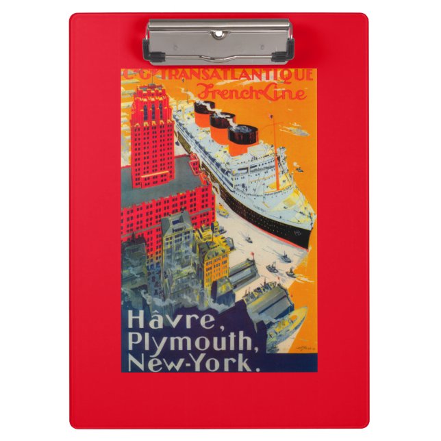 Französische Linie Reise-Plakat, Havre zu Klemmbrett (Vorderseite)