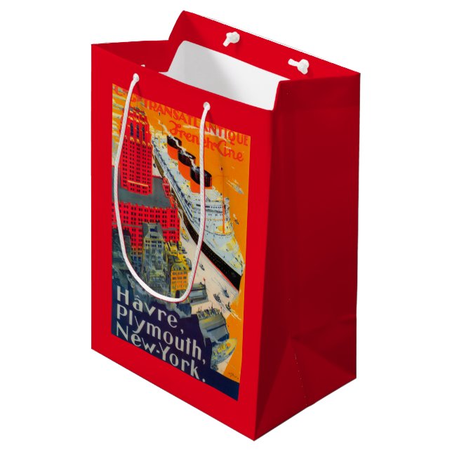 Französische Linie Reise-Plakat, Havre zu Mittlere Geschenktüte (Vorderseite Schrägansicht)
