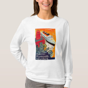 Französische Linie Reise-Plakat, Havre zu T-Shirt