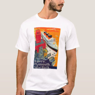 Französische Linie Reise-Plakat, Havre zu T-Shirt