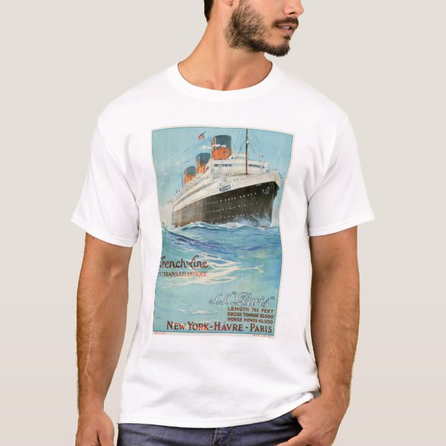 Französische Linie ssParis Plakat T-Shirt (Vorderseite)