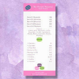 Französische Macaron Menü & Preisliste Rackkarte