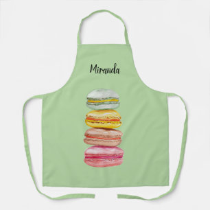 Französische Macarons Aquarell Handbemalt Schürze