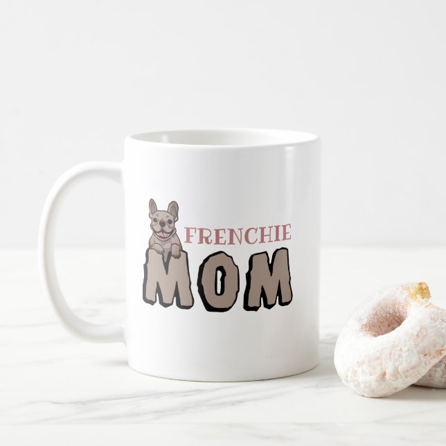 Französische Mama Bulldog Lover Brown Kaffeetasse (Mit Donut)