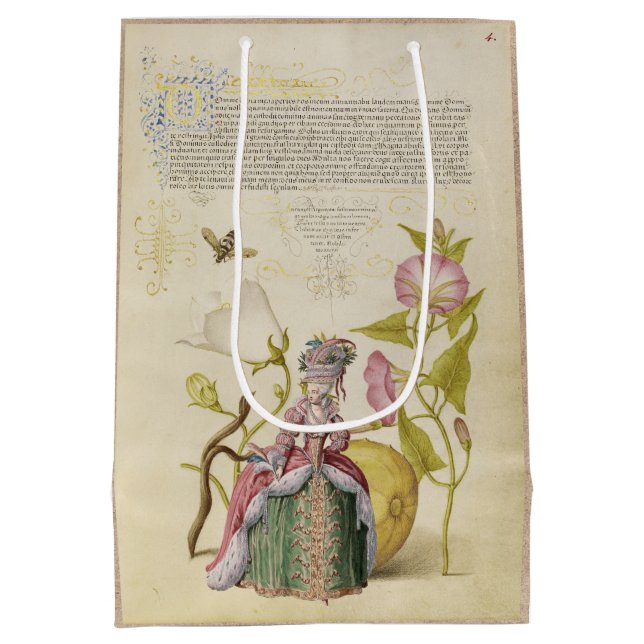 Französische Mittelalterliche Dame und Script-Gesc Mittlere Geschenktüte (Rückseite)
