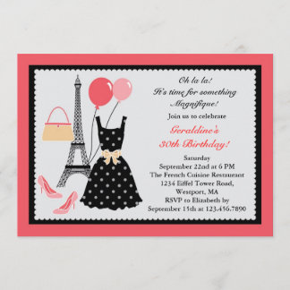 Französische Mode-Geburtstags-Einladung Einladung