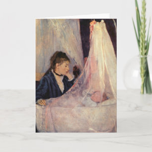 Französische Mutter sieht Bassinette Karte