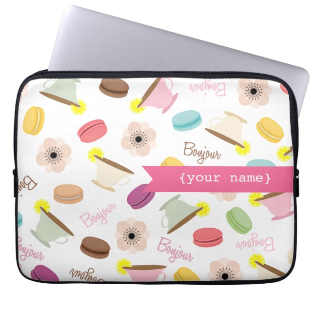 Französische NahrungsmittelThemed personalisierte Laptopschutzhülle (Vorderseite)