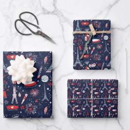 Französische Nationalfeiertage 5 Geschenkpapier Set