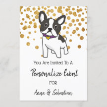 *~* Französische Niedliche Bulldog-Einladung